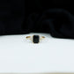 Anillo de compromiso de ónix negro con corte esmeralda de 1,8 quilates con diamantes, certificado