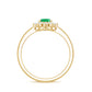 Natural 0.7 Carat Emerald Oval Engagement Ring with Diamond Halo