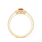Anillo de compromiso de ópalo de fuego y diamantes inspirado en la Princesa Diana de 0,6 quilates