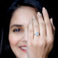 Princess Diana Inspired Moonstone Engagement Ring Diamond Halo