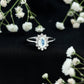 Princess Diana Inspired Moonstone Engagement Ring Diamond Halo