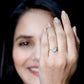 Princess Diana Inspired Moonstone Engagement Ring Diamond Halo