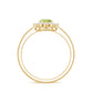 Real 1 Carat Peridot Oval Engagement Ring with Diamond Halo