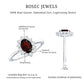 Natural 1.5 Carat Garnet Oblong Engagement Ring with Diamond Halo
