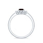 Natural 1.5 Carat Garnet Oblong Engagement Ring with Diamond Halo