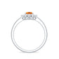 Real 1 Carat Citrine Oval Shape Engagement Ring with Diamond Halo