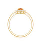 Real 1 Carat Citrine Oval Shape Engagement Ring with Diamond Halo