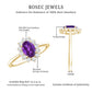 1 Carat Princess Diana Inspired Amethyst Engagement Ring Diamond Halo