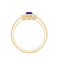 1 Carat Princess Diana Inspired Amethyst Engagement Ring Diamond Halo