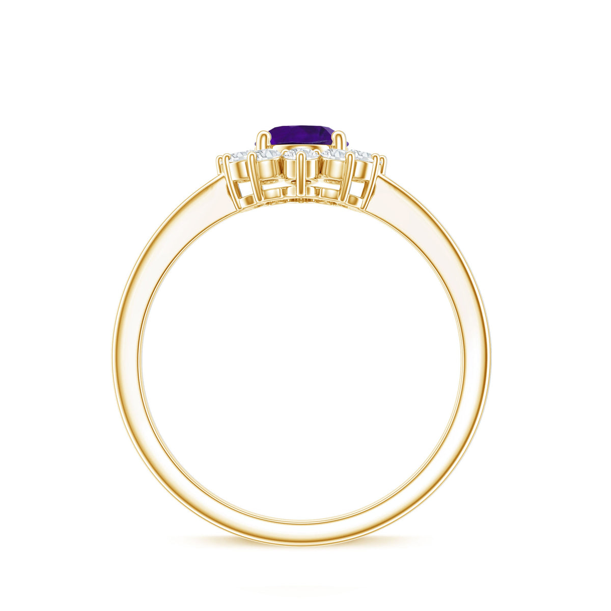 1 Carat Princess Diana Inspired Amethyst Engagement Ring Diamond Halo