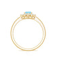 Natural 1 Carat Aquamarine Oval Engagement Ring with Diamond Halo