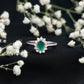 Lab Created Emerald Princess Diana Inspired Engagement Ring with Diamond