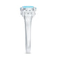 Real 1 Carat Aquamarine Statement Engagement Ring with Diamond