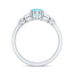 Real 1 Carat Aquamarine Statement Engagement Ring with Diamond