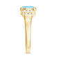 Real 1 Carat Aquamarine Statement Engagement Ring with Diamond