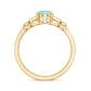 Real 1 Carat Aquamarine Statement Engagement Ring with Diamond