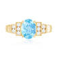 Real 1 Carat Aquamarine Statement Engagement Ring with Diamond
