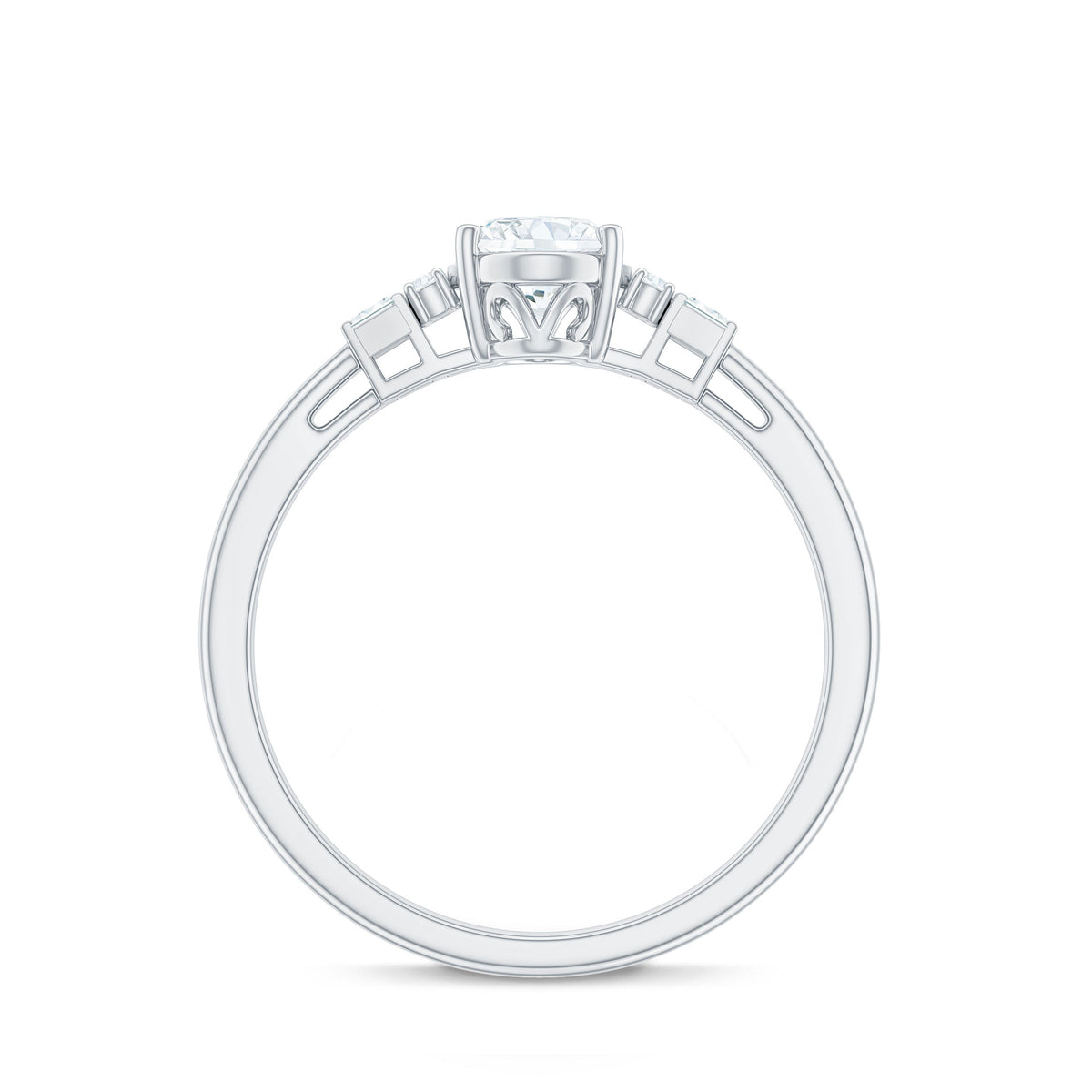 Oval Shaped Moissanite Engagement Ring with Certificate