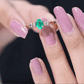 Natural Emerald and Diamond Engagement Ring for Her