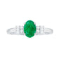 Natural Emerald and Diamond Engagement Ring for Her
