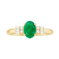 Natural Emerald and Diamond Engagement Ring for Her