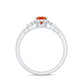 0.6 Carat Natural Oval Cut Fire Opal Classic Engagement Ring with Diamond
