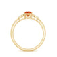 0.6 Carat Natural Oval Cut Fire Opal Classic Engagement Ring with Diamond