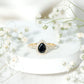 Certified 0.85 Carat Lab Grown Black Diamond Teardrop Engagement Ring with White Diamond Halo