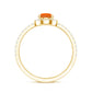 Genuine Fire Opal Teardrop Ring with Diamond Halo