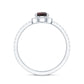Natural 0.8 Carat Garnet Teardrop Engagement Ring with Diamond Halo
