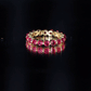 Certified Lab Created Ruby Eternity Wedding Band for Women