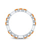 Natural Citrine Diamond Eternity Wedding Band