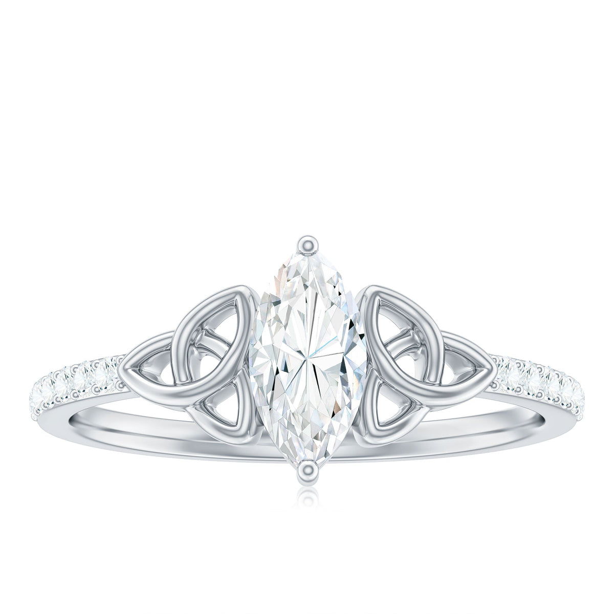 Marquise Cut Moissanite Celtic Knot Engagement Ring