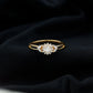 Certified Moissanite Flower Engagement Ring with Split Shank