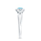 Natural Aquamarine Flower Promise Ring with Diamond