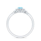 Natural Aquamarine Flower Promise Ring with Diamond