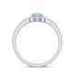 Anillo de Promesa de Aguamarina Real Certificada con Halo de Diamantes