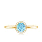 Anillo de Promesa de Aguamarina Real Certificada con Halo de Diamantes