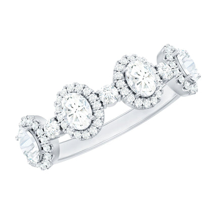 Anillo de aniversario de moissanita de diseño con certificado