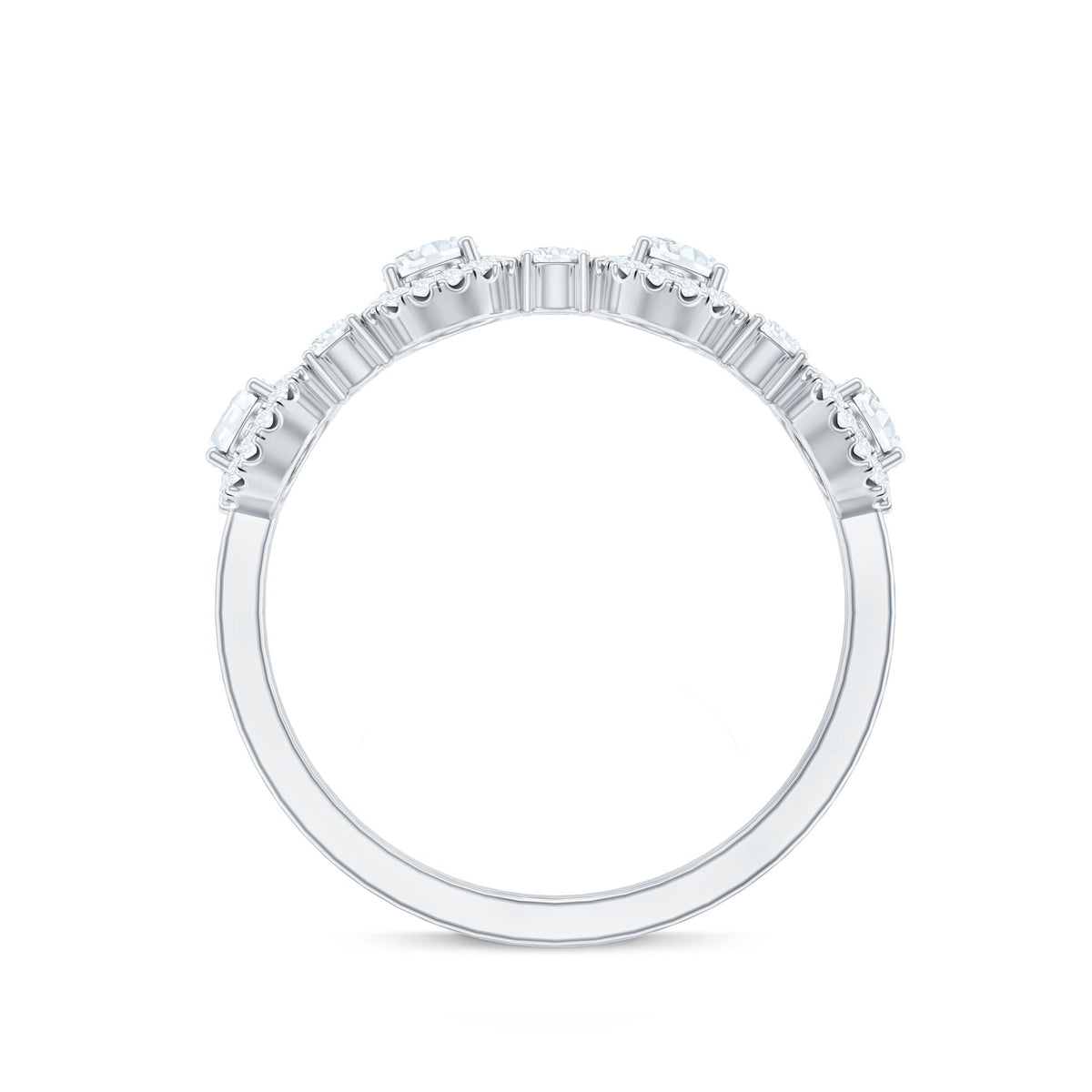 Anillo de aniversario de moissanita de diseño con certificado