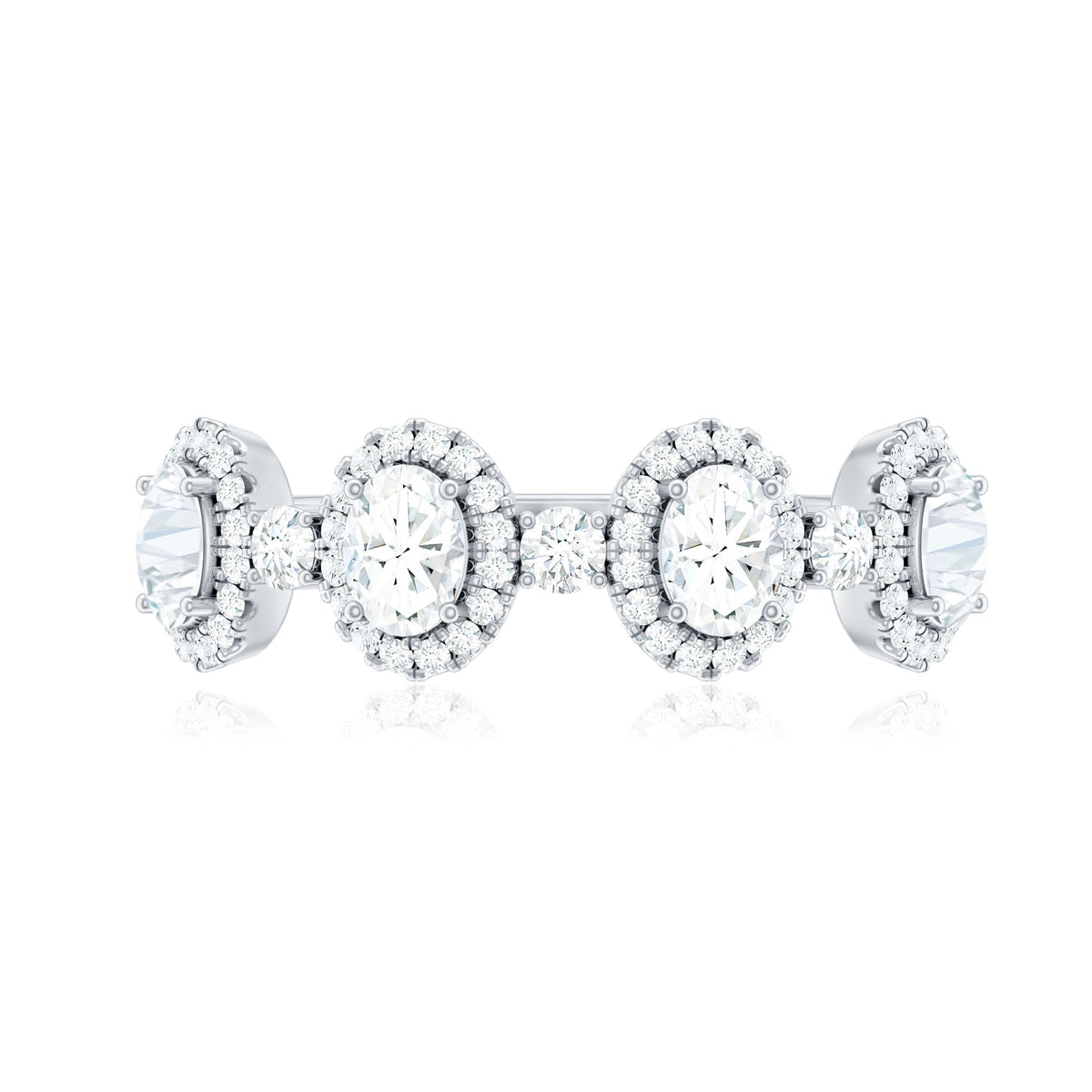 Anillo de aniversario de moissanita de diseño con certificado