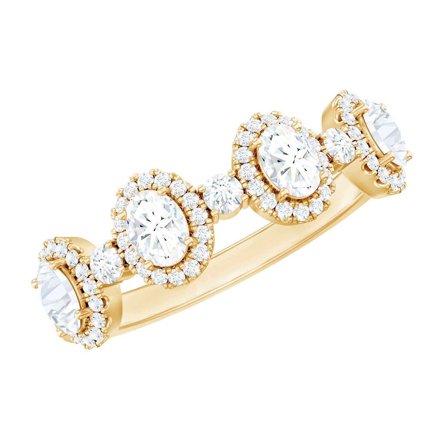 Anillo de aniversario de moissanita de diseño con certificado