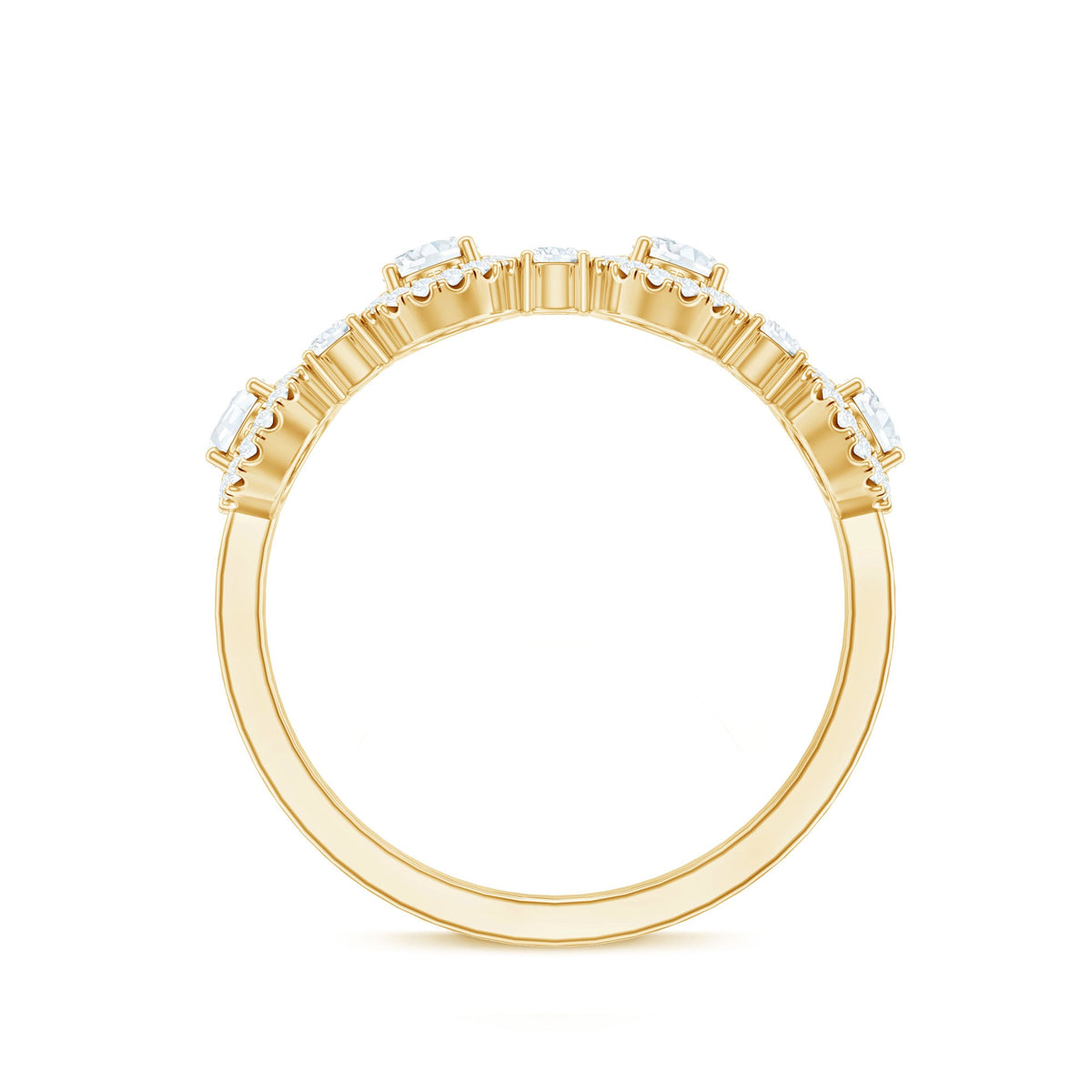 Anillo de aniversario de moissanita de diseño con certificado