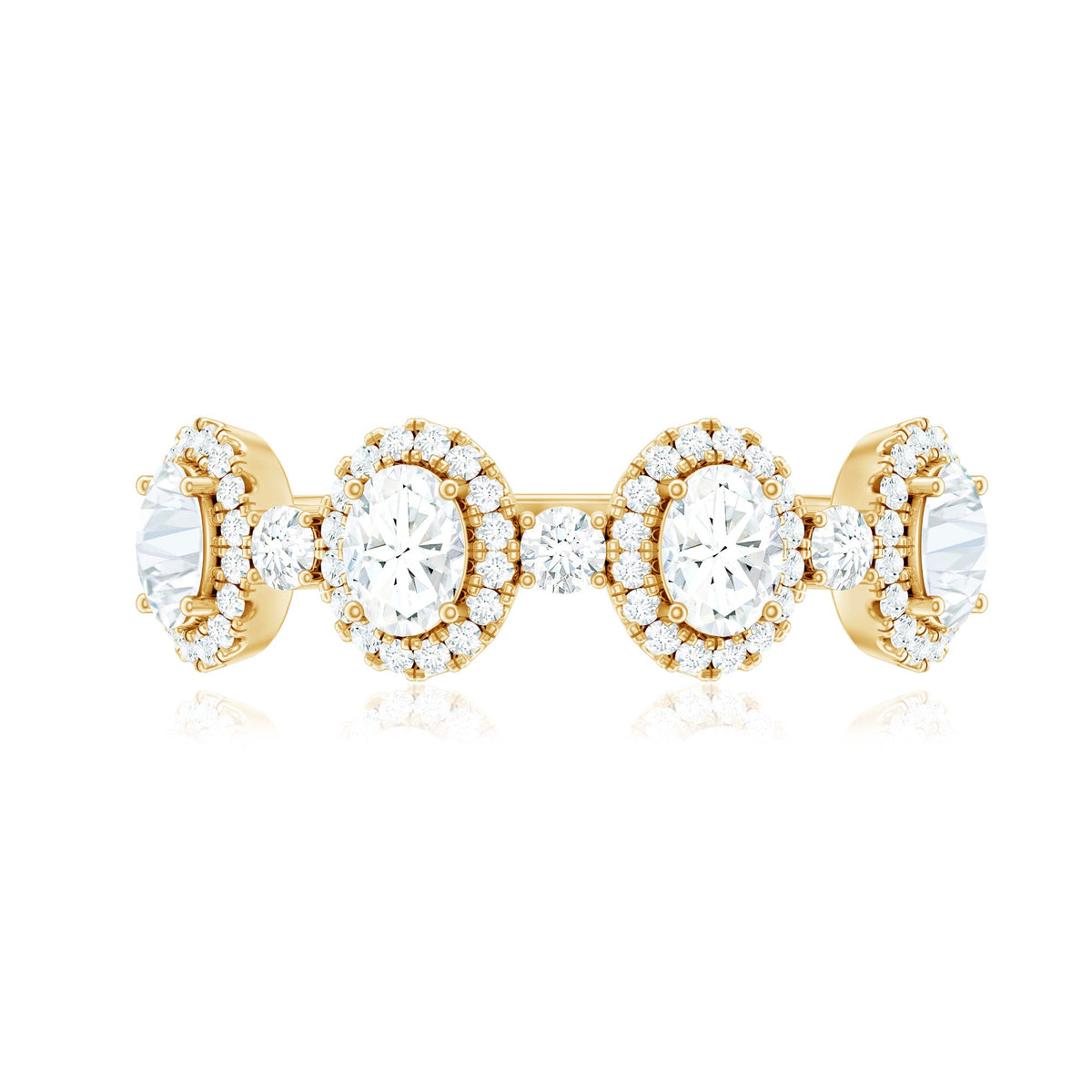 Anillo de aniversario de moissanita de diseño con certificado