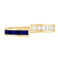 Natural Blue Sapphire Diamond Anniversary Band Ring