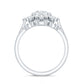 Flower Inspired Moissanite Halo Engagement Ring with Enhancer