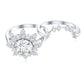 Flower Inspired Moissanite Halo Engagement Ring with Enhancer
