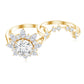 Flower Inspired Moissanite Halo Engagement Ring with Enhancer