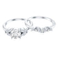 Round Cut Moissanite Bridal Ring Set with Certificate