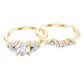 Round Cut Moissanite Bridal Ring Set with Certificate
